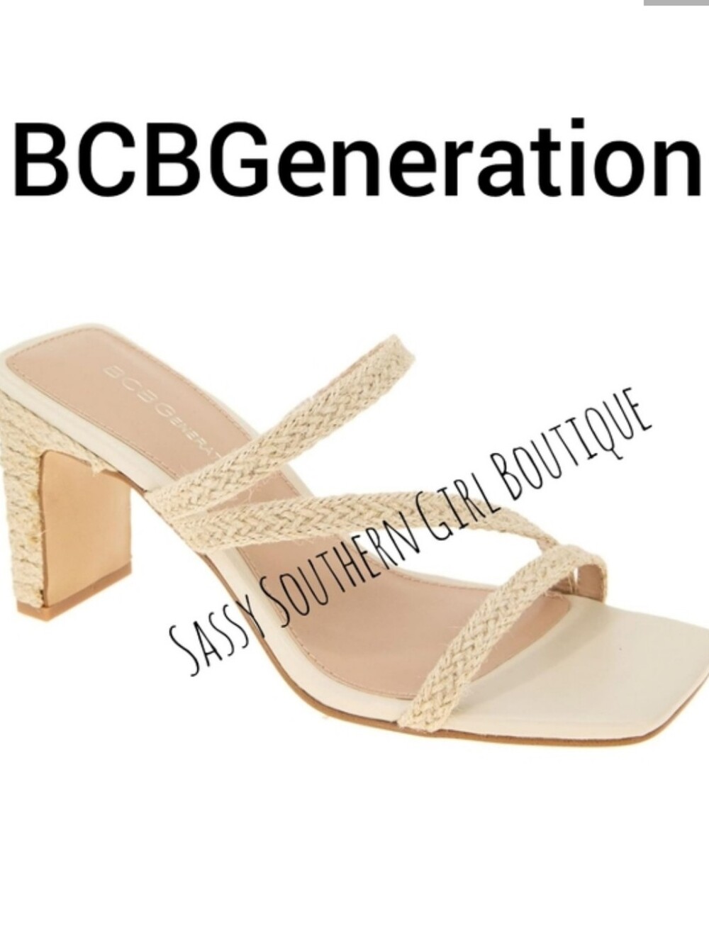 🆕⭐ BCBGENERATION Straw Wicker Heel Sandals